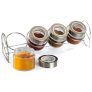 AGARO Elegant Glass Spice Jar with Metal Stand, Pack of 4, 100Ml Each